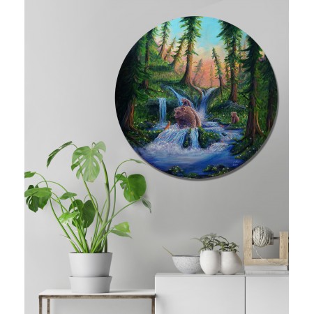 Tisk na plátně, Medvědí rodina, 30cm