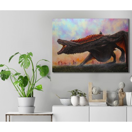 Tisk na plátně, Drogon, Game of Thrones 30x40cm
