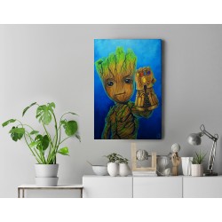 Tisk na plátně, Groot a Thanosova rukavice, 30x40cm